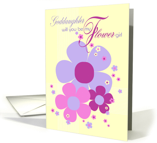 Goddaughter Flower Girl Invite Card - Purple Colours... (840887)