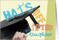 Daughter Graduation Congratulations Card - Hats Off To You - Summer Colors card