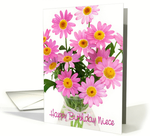 Niece Birthday Card - Pink Floral Abundance card (844696)