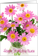 Niece Birthday Card - Pink Floral Abundance card