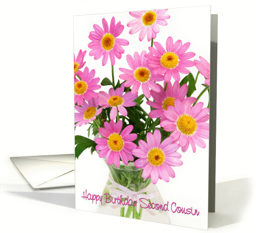 Second Cousin Birthday Card - Pink Floral Abundance card (844705)