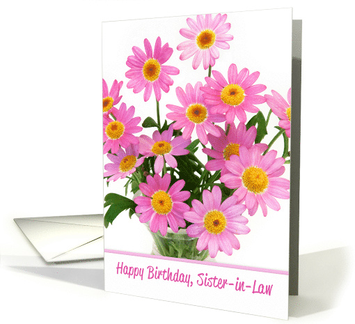 Sister in Law Birthday Card Pink Floral Abundance card (844721)