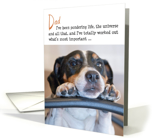 Dad Birthday Card - Humorous Dog Pondering Life card (845155)