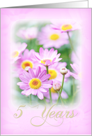 5th Wedding Anniversary Card - Dreamy Florals in Pink card