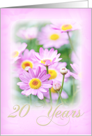 20th Wedding Anniversary Card - Dreamy Florals in Pink card