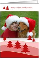 Christmas Photo Card Border - Christmas Trees and Hills card