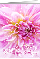 Birth Mom Birthday Card - Exciting Party Time Floral card
