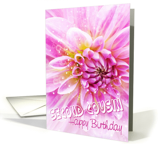 Second Cousin Birthday Card - Exciting Party Time Floral card (853958)
