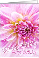 Second Cousin Birthday Card - Exciting Party Time Floral card