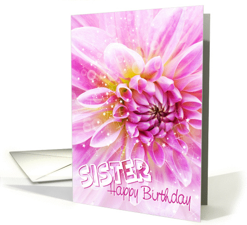 Sister Birthday Card - Exciting Party Time Floral card (853959)