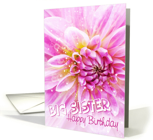 Big Sister Birthday Card - Exciting Party Time Floral card (853962)