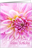 Big Sister Birthday Card - Exciting Party Time Floral card