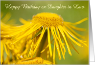 Ex Daughter in Law Birthday Card - Yellow Flowing Floral card
