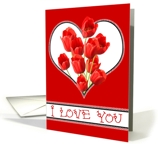 Valentine Card - Heart and Tulips card (896181)
