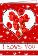 Valentine Card - Hearts and Tulips card
