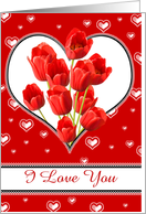 Customizable Valentine’s Card - Hearts and Tulips card