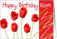 Mom Birthday Card - Happy Red Tulips card
