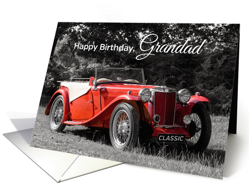 Grandad Birthday Card - Red Classic Car card (898864)