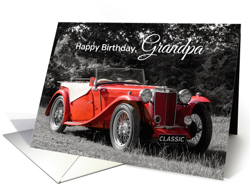 Grandpa Birthday Card - Red Classic Car card (898866)