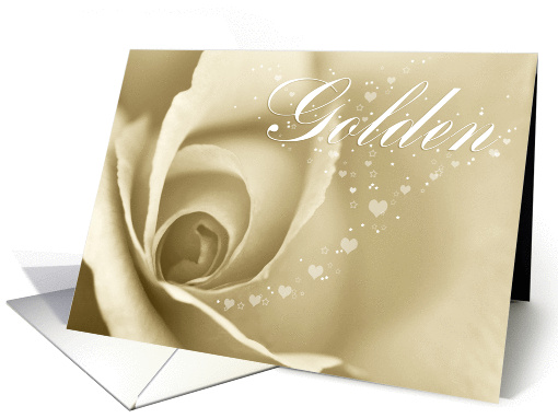 Golden Wedding Anniversary - Gold Colored Rose card (902901)