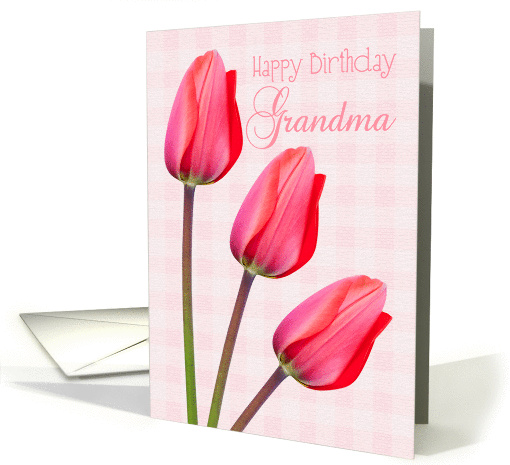 Grandma Birthday Card - Red Tulip Trio card (918467)