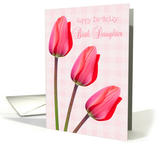 Birth Daughter Birthday Card - Red Tulip Trio card (918543)