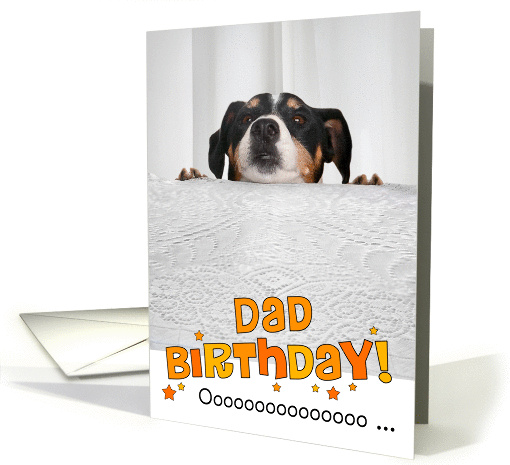 Dad Humorous Birthday Card - Dog Peeking Over Table card (944532)