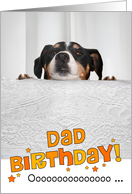 Dad Humorous Birthday Card - Dog Peeking Over Table card