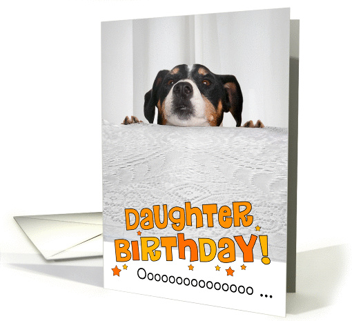 Daughter Humorous Birthday Card - Dog Peeking Over Table card (944536)