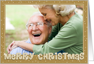 Christmas Photo Card - Gold Merry Christmas and Stars card