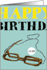 Happy Birthday Reading Eye Glasses card