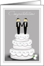 Wedding Congratulations Two Grooms on Top of Wedding Cake card