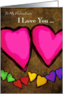 Valentine Hearts I Love You card