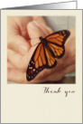 Monarch Butterfly with Flowers Thank you Card