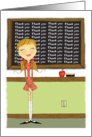 Teacher Thank You with Girl at chalkboard card