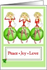 Three Christmas Holiday wise Girls card