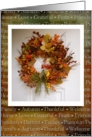 Thanksgiving Wreath with Autumn Words card