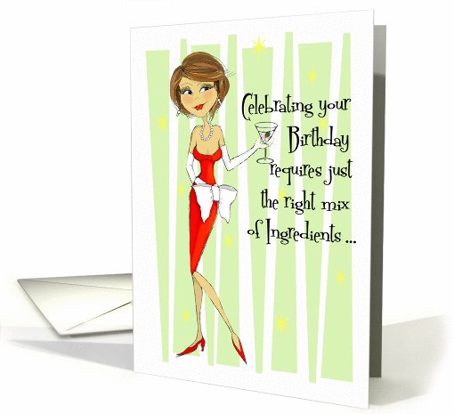 Martini Birthday Girl in Cocktail Dress card (1286654)