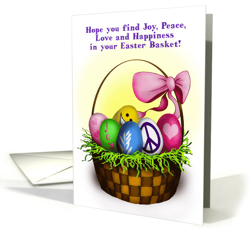 Peace-filled Easter Basket with Eggs card (1428038)