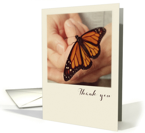 Monarch Butterfly with Flowers Thank you card (1453820)