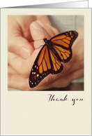 Monarch Butterfly with Flowers Thank you Card