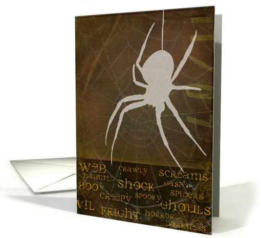 Halloween Words Spider and Web card (865862)
