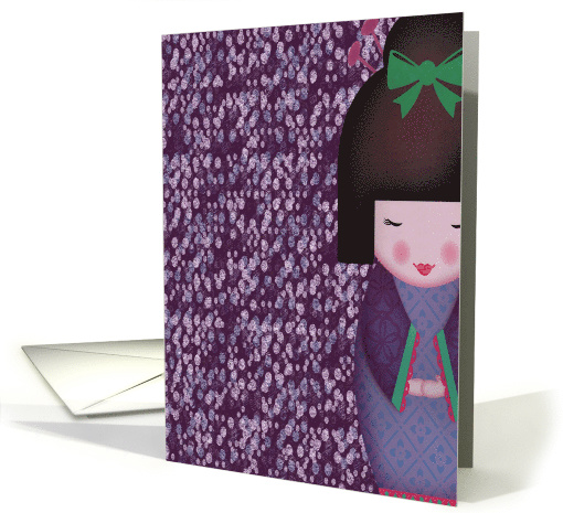 Little Geisha Purple Digital Art Blank card (799104)