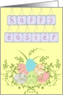 Yellow Happy Easter Egg Tag Card