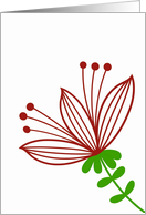 Any Occasion Red and White Minimalist Flower Blank Card
