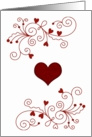 Love and Romance Red and White Minimalist Heart Blank Card