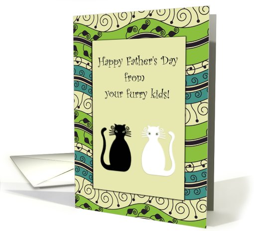 Happy Father's Day! Furry Kids Cats card (821520)