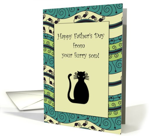 Happy Father's Day! Furry Son Cat Blank card (821521)
