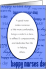 A good nurse - Happy Nurses Day card