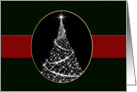 Merry Christmas, Christmas Tree in Black & Silver card
